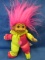 Russ Troll–Clown 6” T Soft-Sculpted Body is  Satin Clown costume – Brown Eyes, Pink Hair