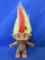 1998 TT Troll -Yellow Hair w/ Red Stripe Yellow Eyes & Yellow Sparkly  Stone belly-button