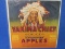 Native American – Crate Label – Yakima Chief – Choice Evaporated Apples – 25 lbs