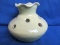 Light Yellow Pottery Flower Frog Vase – Has 10 Holes in the top  - Appx 4 1/2” T x 5” W
