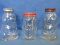 3 Glass Jar Banks: Jolly Joe & 2 Brother Can You Spare a Dime Piggy Banks