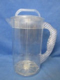 Plastic 2 Quart French Press Pitcher with “Open. Close & Strain options for spout