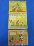3 1930's Mickey Mouse  Bubble Gum Cards #s 26,30, & 46