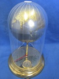 24 Hour Clock w/ Globe -Base divided into Day & Night  & Lined up with Meridians on Dome