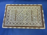 Box with Mosaic Pattern of Bone, Brass, Mother of Pearl & Wood Inlay