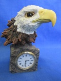 Eagle's Head Desk Clock – Resin – 4 ¾ T -2” L x 1 1/2” W