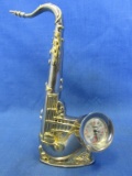 Xanadu Quartz Miniature Saxophone Desk Clock – 5 1/4” Tall2 1/2” W x1” Deep