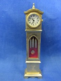 Xanadu Quartz Miniature Brass Grandfather Clock – 5 1/4” Tall 1 1/4”” W x1” Deep