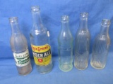 5 Vintage Soda Bottles  - Please see photos