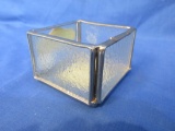 3” x 3” x 2” Leaded Glass Trinket Box/ Tea-Lite Candle Holder