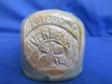 Cute Artisanal Pottery Lamp? 2 1/2” Rounded top Cube - Stamped “Restaurante Verbena”