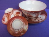 Tea Set – Oriental 4 Pieces: Saucer, Cup, Bowl & its Base