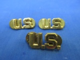 U.S. Military Insignias – Brass – 3 U.S. Uniform Pins