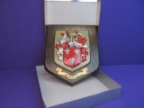 Wadsworth Coat of Arms Plaque -3-D coat of Arms mounted on wooden Shield 8”x 10”