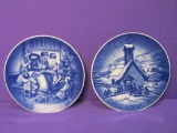 8” Bavarian Porcelain Christmas Plates 1976 & 1977