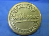 Brass Dr. Pepper Sidewalk Safety Marker – 1930's  – 4” DIA