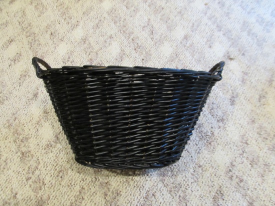 Black Wicker Handled Basket