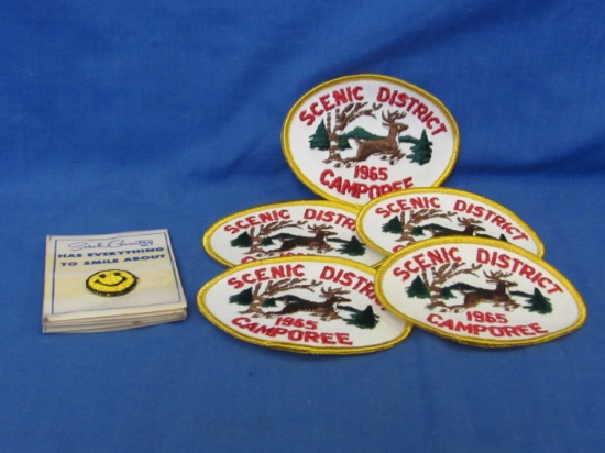 1965 Boy Scout Patches (5) & Smile Patches (5)