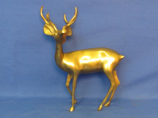 Brass Deer/Stag Figurine – 10” tall – 8” wide