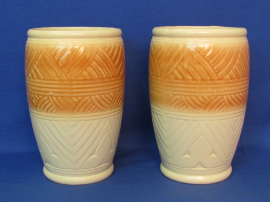 Pair of Pottery Vases by Robinson Ransbottom, Roseville Ohio – 7 3/4” tall