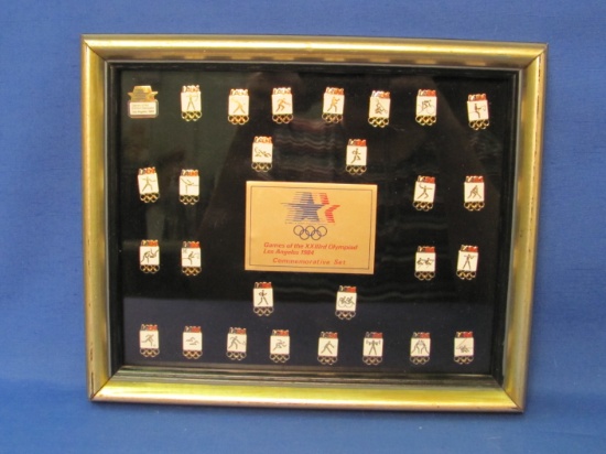 Framed Display – Games of the XXIIIrd Olympiad 1984 – 28 Pins – Olympics