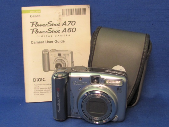 Canon PowerShot A720 IS Digital Camera with Manual – Works – 1 GB Memory stick