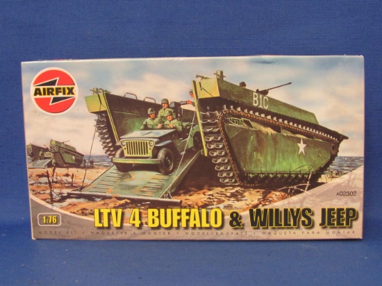 Airfix Model Kit – LTV 4 Buffalo & Willys Jeep – 1:76 Scale – Looks complete