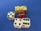 6 Dice: 3 White, 1 Red, 2 Ivory – All Plastic & same size