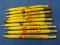 9 Vintage Advertising Mechanical Pencils – Yellow – Tomco (Tomahawk) Seed Corn,