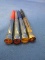 4 Pens with Advertising Logos under Domes on the Tops –Cenex, Union 76, Mobil &