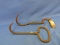 2 Vintage Hay Hooks – Iron – One has a wooden handle10” & 12” L