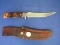 Knife  & its Seasoned Leather Sheath Vintage Camillus USA # 1012 – Sword Brand