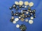 Assorted Vintage Buttons (4 hairy coat buttons & buttons w/ Rhinestones