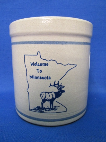 Red Wing Stoneware Jar  “Welcome to Minnesota – State & an Elk”