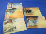 5 Vintage Postcard Folders 18 View Envelopes: 4 Yellowstone & 1 Big Horn Mountains WY