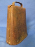 Hand-Made Cow Bell – Weathered Patina, 2 rivets each side – 6 1/2” T minus handle