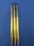 2 Cross Pens Marked 1/20 12K Gold Filled & 1 Marked 1/20 14K Fold Filled (flower design)