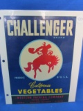 Crate Label: “Challenger Brand California Vegetables”