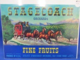 Crate Label: “Stage Coach Orchards Fine Fruits “ Medford Oregon