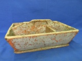 Vintage Wooden Divided Work-Basket – 13 1/2” x 10” x 4” Deep w/ 4 compartments