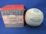 Vintage Harwood No. 100N Size 12 In. Official Softball in the orig. Box