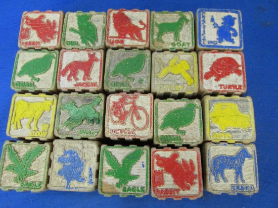 20 Vintage Wooden Building Blocks