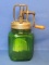 Butter Churn with Green Glass Base – Marked B30 & 40 on Metal Piece – 13 1/2” tall