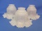 3 Frosted Glass Light Shades – Ruffled Edge – Scroll Design – 2” & 6 1/2” at ends