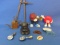 Mixed Lot of Smalls: Cast Iron Puppy 1/3/4” - Morton Salt Pencil Clips – Pinback & more