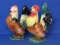 Royal Copley Pottery Rooster & Chicken Figurines – Great Colors – Rooster is 8” tall