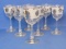 Set of 7 “Silver Leaf” Water Goblets by Libbey Glass – 7 1/4” tall