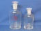 2 Pyrex Apothecary/Chemical Jars – 1 marked F-3, 1 is C-7 – Taller is 7 1/4”