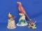 3 Bird Figurines: 1 is a Bell – Tallest is 7 1/4”