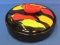 Black Ceramic Dish with Pepper Motif – 7 1/2” in diameter